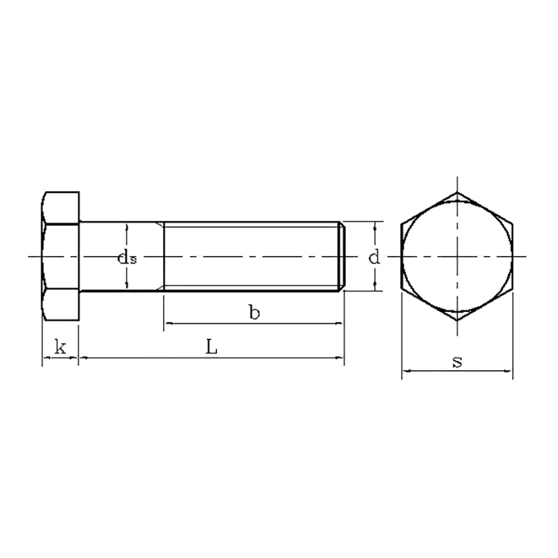 ASME/ANSI B18.2.3.5M: مسمار رأس سداسي متري لعام 2006
