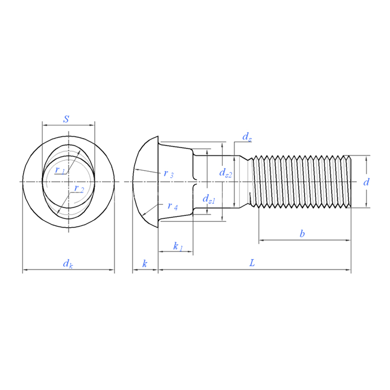 ASME B18.10:2006 مسمار ذو رأس دائري