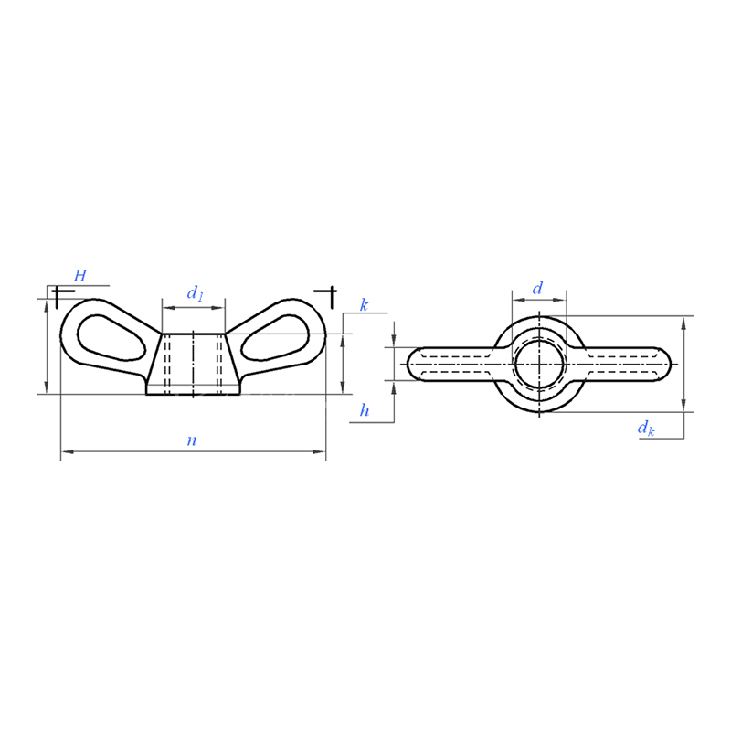 ASME/ANSI B18.6.9:2010 صامولة جناح منخفضة النوع