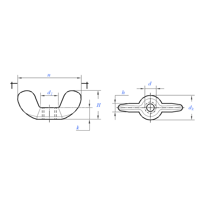 ASME B18.6.9:2010 صمولة الجناح من النوع أ