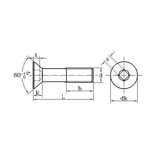 ASME/ANSI B18.6.3:2010 برغي محرك مربع برأس غاطس
