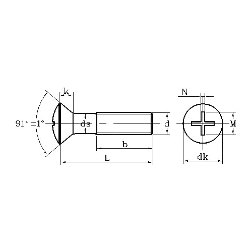 ASME/ANSI B18.6.7M: برغي فيليبس برأس بيضاوي متري غاطس لعام 1998