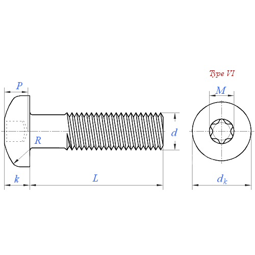 ASME B18.6.3 (H5C-VI): برغي توركس برأس مقلاة 2024