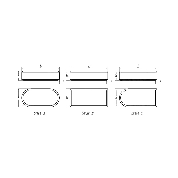 ASME/ANSI B18.25.3M:1998 مفتاح متوازي متري