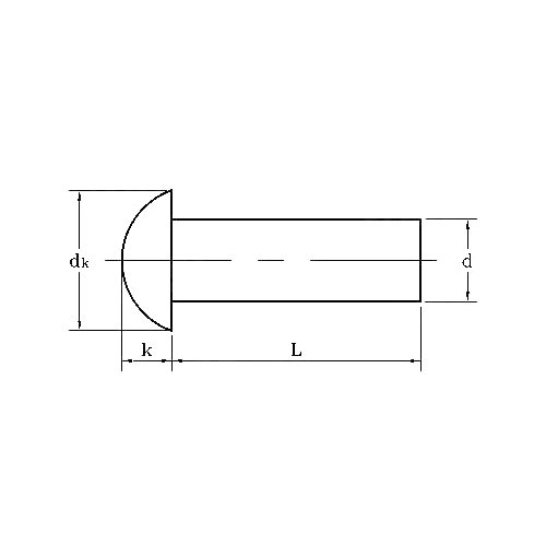 ASME/ANSI B18.1.3M:1983 برشام متري ذو رأس دائري